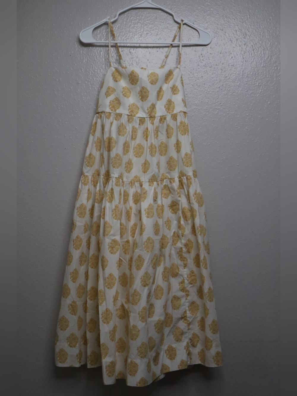 J. Crew Cream Sundress with Gold Floral Print